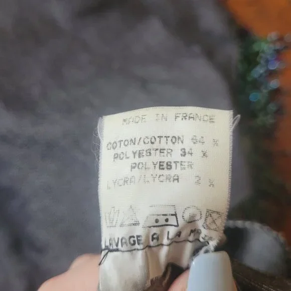 Beaded V-Hem Denim Skirt, Sz XS-S - Picture 12 of 13